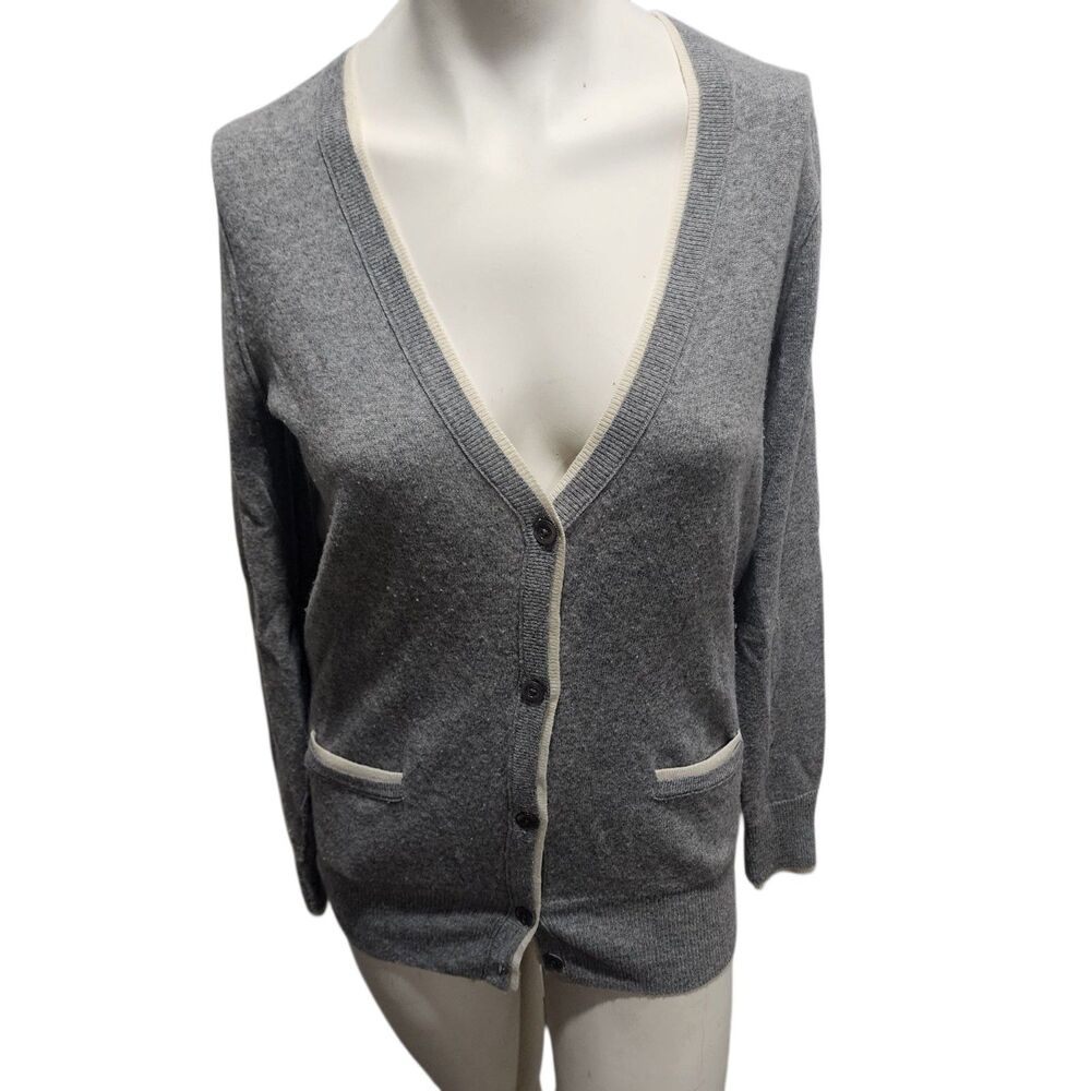 J.Crew Cardigan Womens Sz Med Wool Cashmere Blend Grandpa Academia V Neck Preppy